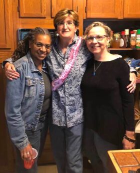 3 women celebrating a birthday